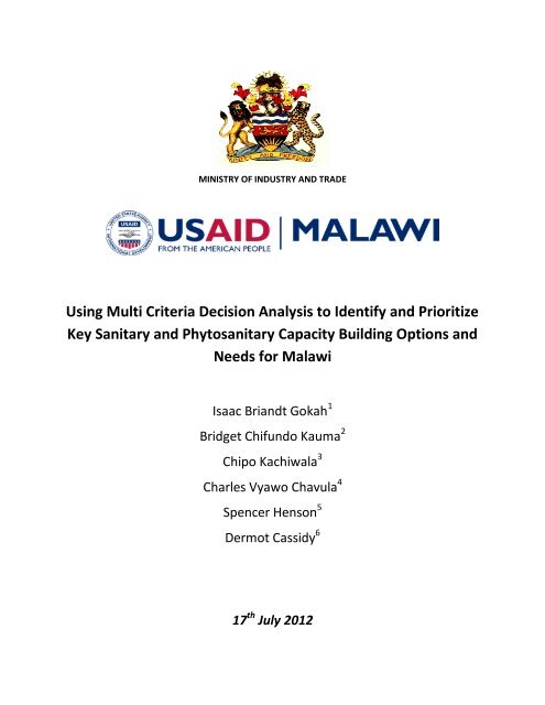 MCDA Final Report Malawi - Standards and Trade Development ...