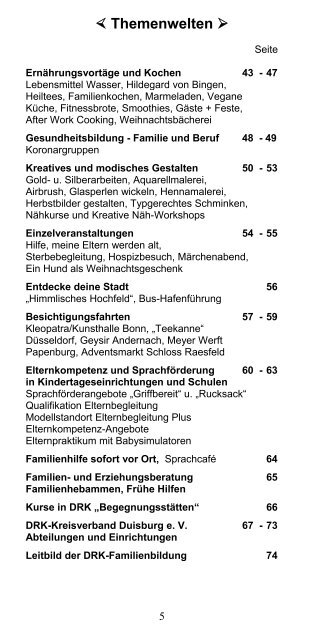 Programm Familienbildung - Deutsches Rotes Kreuz, Kreisverband ...