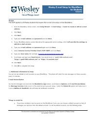 Wesley E-mail Setup for BlackBerry for Students.pdf - Wesley College