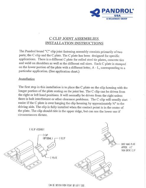 'C' Clip Joint Assembly - Pandrol USA