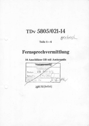 TDv 5805/021-14 - Klaus Paffenholz