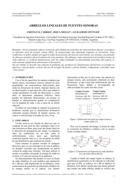 arreglos lineales de fuentes sonoras - CÃ¡tedras - Universidad ...