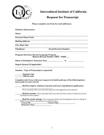 isacs sample transcript release forms central michigan university transcript request form