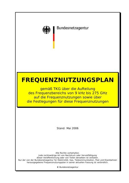 Frequenznutzungsplan der Bundesnetzagentur - AGZ eV