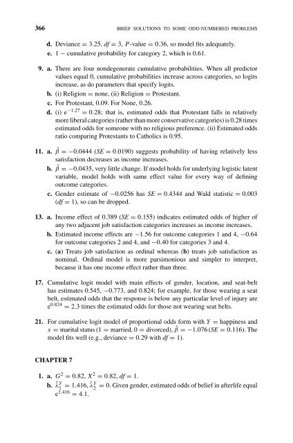 Introduction to Categorical Data Analysis