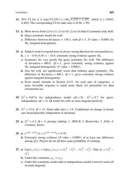 Introduction to Categorical Data Analysis