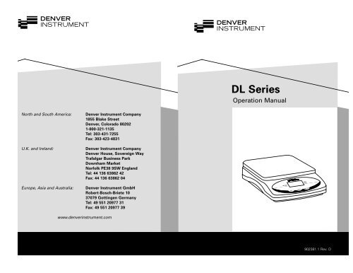 op. manual - Denver Instrument