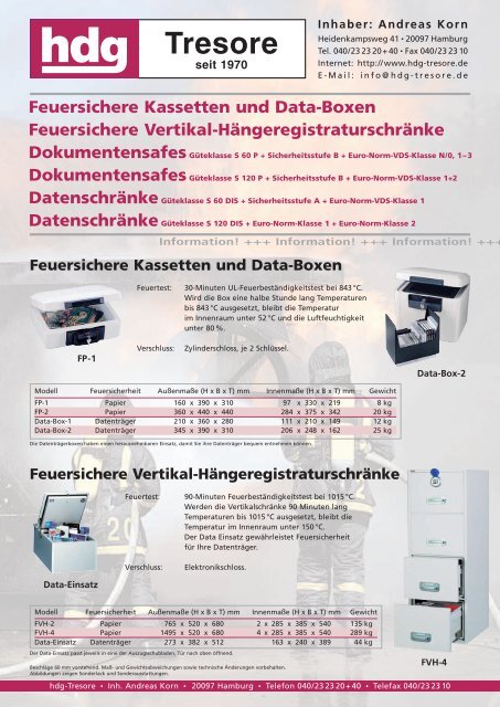 +++ Information! - hdg - tresore