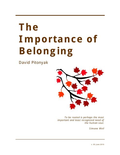 The Importance Of Belonging Imagine The Importance Of Belonging Imagine