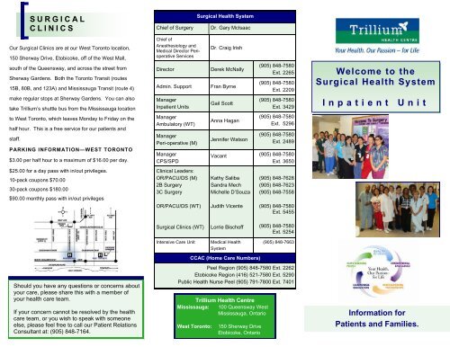 Inpatient Unit Brochure.pub - Trillium Health Centre