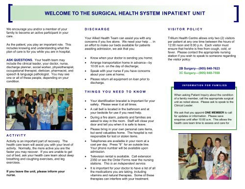 Inpatient Unit Brochure.pub - Trillium Health Centre