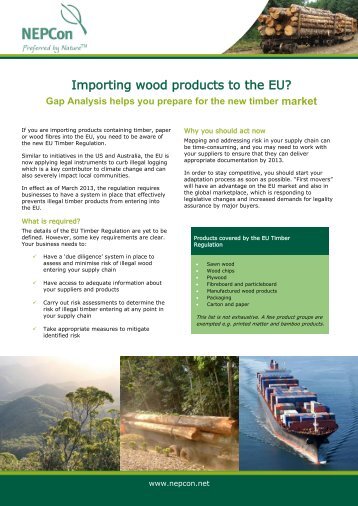 Importing wood products to the EU? - NEPCon