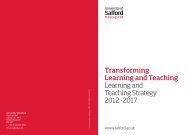 Learning and Teaching Strategy - University of Salford
