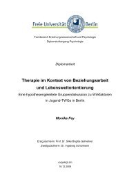 Diplomarbeit Therapie im Kontext von Beziehungsarbeit und ...