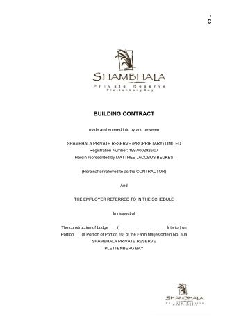 Builders Contract - Pam Golding Properties