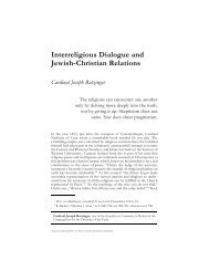 Interreligious Dialogue and Jewish-Christian Relations - Communio