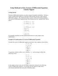 Using Mathcad to Solve Systems of Differential Equations Charles ...