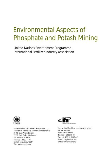 Environmental Aspects of Phosphate and Potash Mining United ...