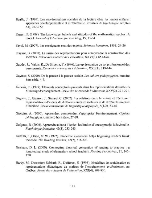 Les reprÃ©sentations initiales d'Ã©tudiants de l'UQAT en ... - Depositum