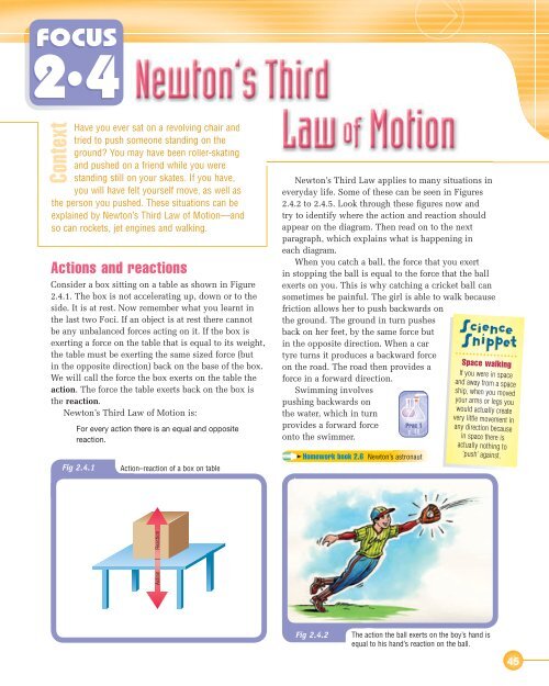 Focus 2.4 - Newton's Third Law of Motion