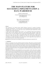 the main feature for successful implementation a data warehouse