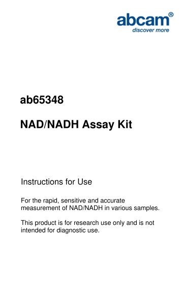 ab65348 NAD/NADH Assay Kit - Abcam