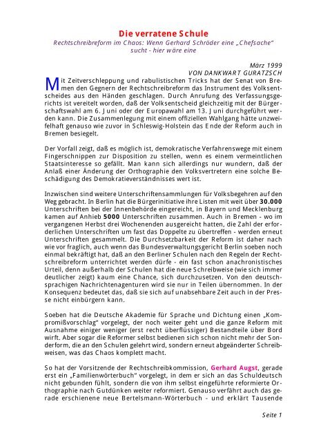 Die Verratene Schule Unser Service Angebot