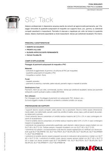 SlcÃ‚Â® Tack - Kerakoll - Kerakoll S.p.A.