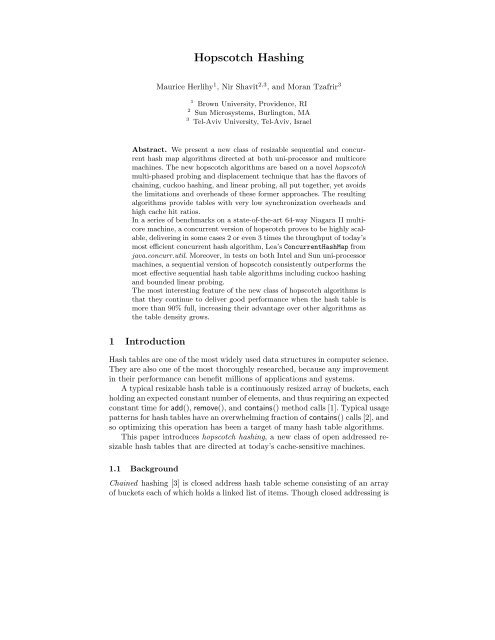 Hopscotch Hashing - Multicore Computing Group
