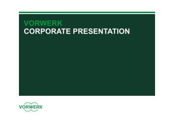 VORWERK CORPORATE PRESENTATION