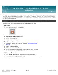 Quick Reference Guide: PhoneFactor Mobile App ... - Trinity Health