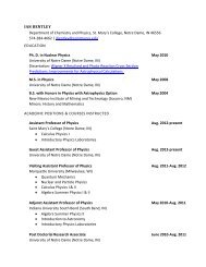 Prof. Bentley's CV--PDF file - Physics Department - University of ...