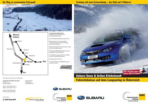 Fahrerlebnisse auf dem Lungauring in Österreich Subaru Snow ...