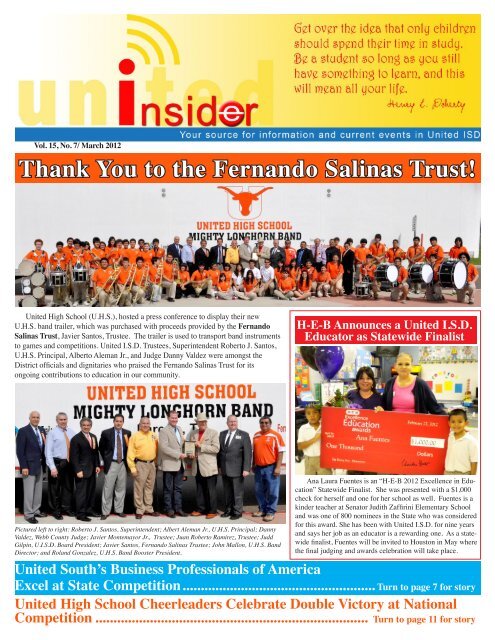 Thank You to the Fernando Salinas Trust! - United Independent ...