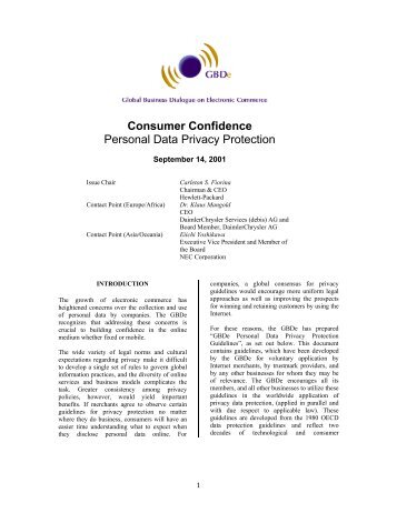 EN PDF 195KB - Global Business Dialogue on Electronic Commerce