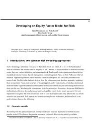 Developing an Equity Factor Model for Risk - MSCI