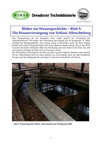 Blatt 5-Die Wasserversorgung von Schloß Albrechtsberg