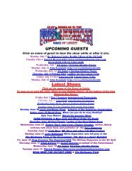 UPCOMING GUESTS Latest Shows - The Free American