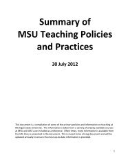 Summary of MSU Teaching Policies and Practices - Lyman Briggs ...