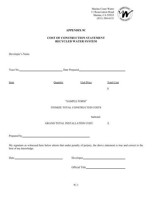 appendix 1 residential connection form and permit application