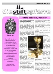 Pfarrblatt Mai - Stiftspfarre