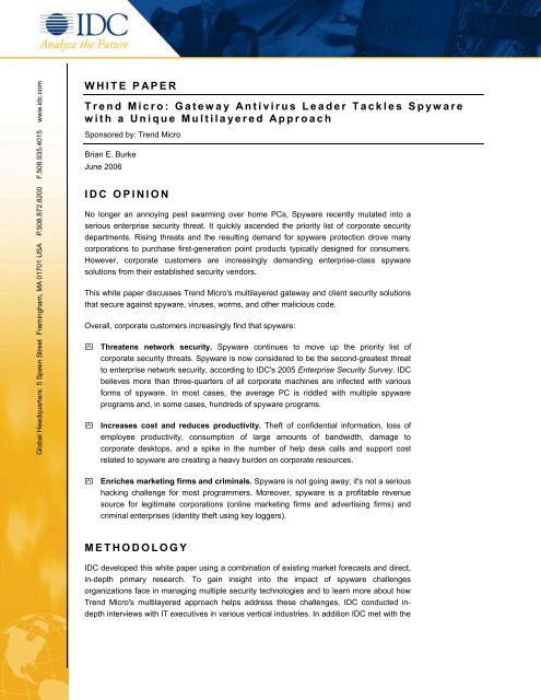White Paper Trend Micro Gateway Antivirus Leader Tackles