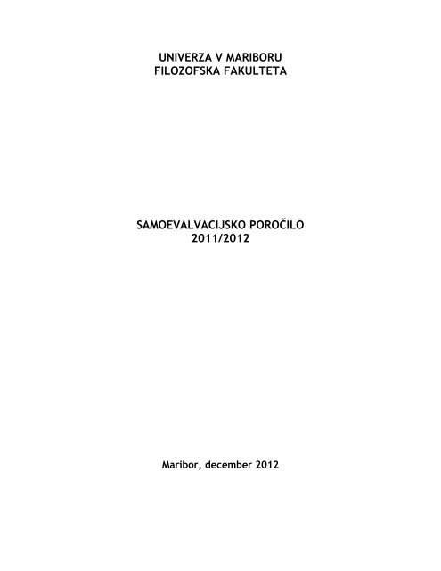 Samoevalvacijsko poroÄ ilo 2011/2012 - Filozofska fakulteta ...