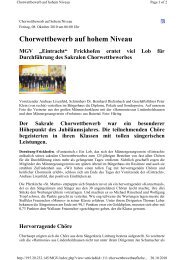 Chorwettbewerb auf hohem Niveau - MGV Frohsinn Baiertal