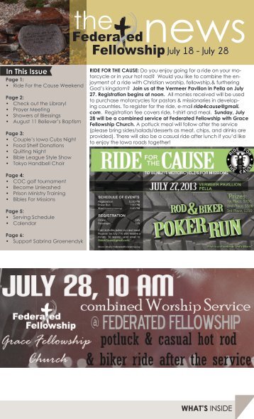 July 18 - July 28 - Federated Fellowship Church