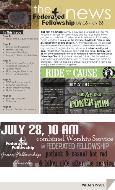 July 18 - July 28 - Federated Fellowship Church