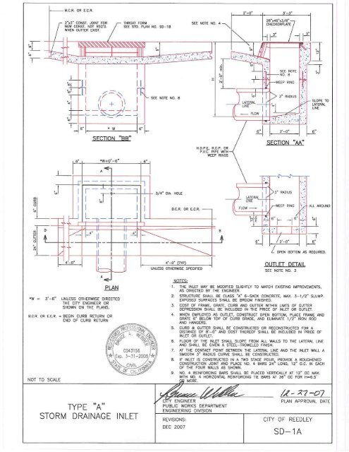 2007 Storm Drain Standard Plan Drawings - City of Reedley