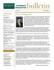 Pharmacy Preceptor Bulletin July 2013 - Husson University