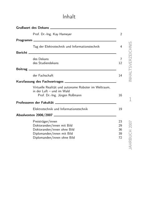 Jahrbuch 2007 - Tag der Elektrotechnik und Informationstechnik