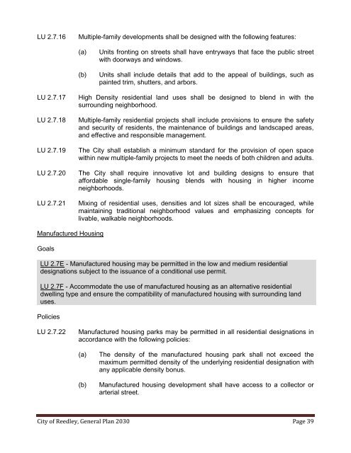 City of Reedley General Plan 2030